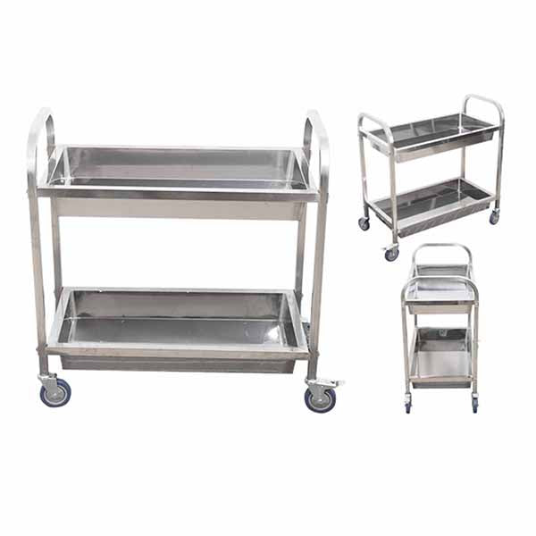 2 Tier Stainless Steel Utility Cart 85X45X90Cm Medium