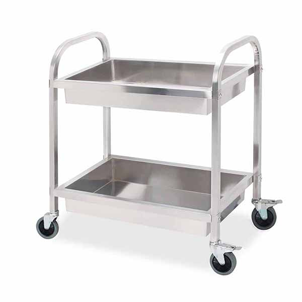 2 Tier Stainless Steel Utility Cart 85X45X90Cm Medium