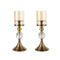 2X 38Cm Glass Candle Holder Candle Stand Glass And Metal