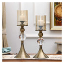 2X 38Cm Glass Candle Holder Candle Stand Glass And Metal