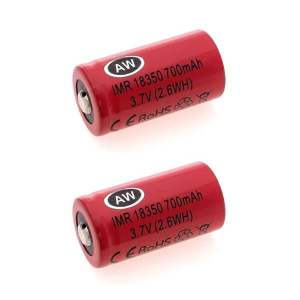 2X Aw Imr 18350 Rechargeable Batteries
