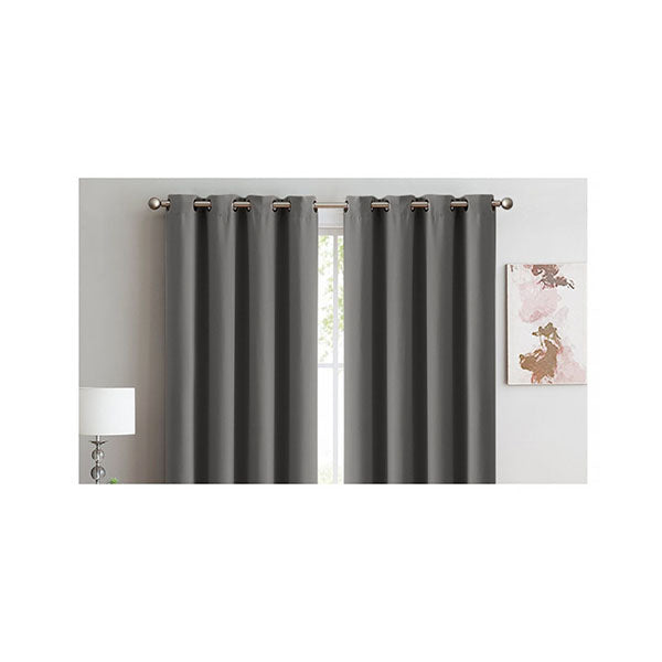 2X Blockout Curtains 3 Layers Eyelet Charcoal 140X230Cm