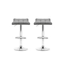 2X Fabric Bar Stools Swivel Stool Dining Chairs Gas Lift Kitchen Grey