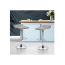 2X Fabric Bar Stools Swivel Stool Dining Chairs Gas Lift Kitchen Grey