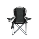 2X Folding Camping Chairs Arm Chair Portable Outdoor Beach Fishing Bbq