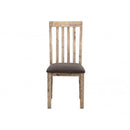 2X Wooden Frame Leatherette Dining Chairs In Solid Acacia Wood & Veneer