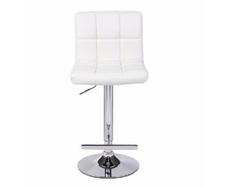 2X Bar Stools Faux Leather Mid High Back Adjustable Swivel Chairs