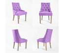 French Provincial Oak Leg Chair AMOUR - Violet