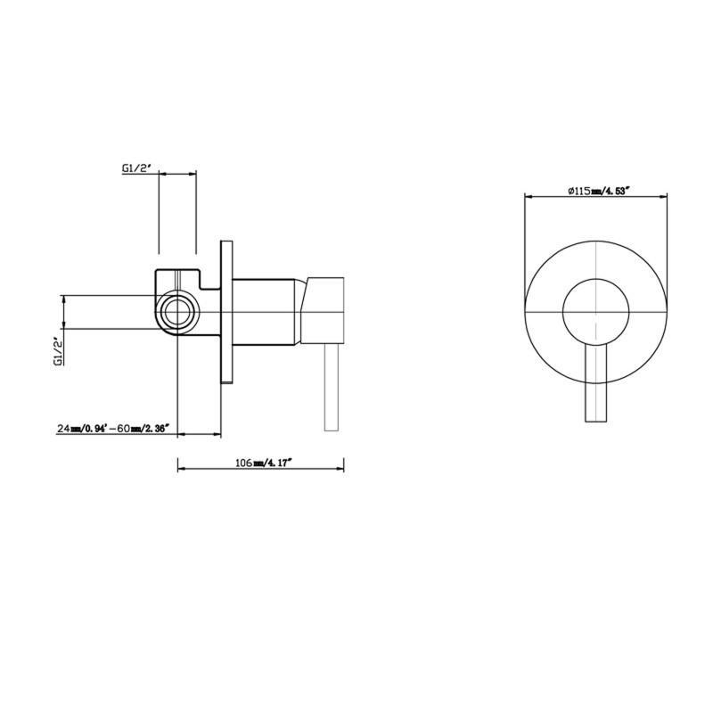 Euro Round Chrome Shower/Bath/Basin Mixer