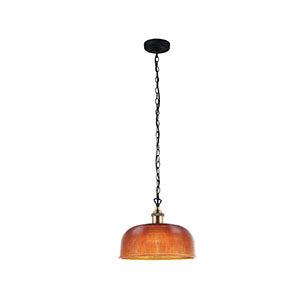 Retro Styled Amber Halophane Glass Pendant