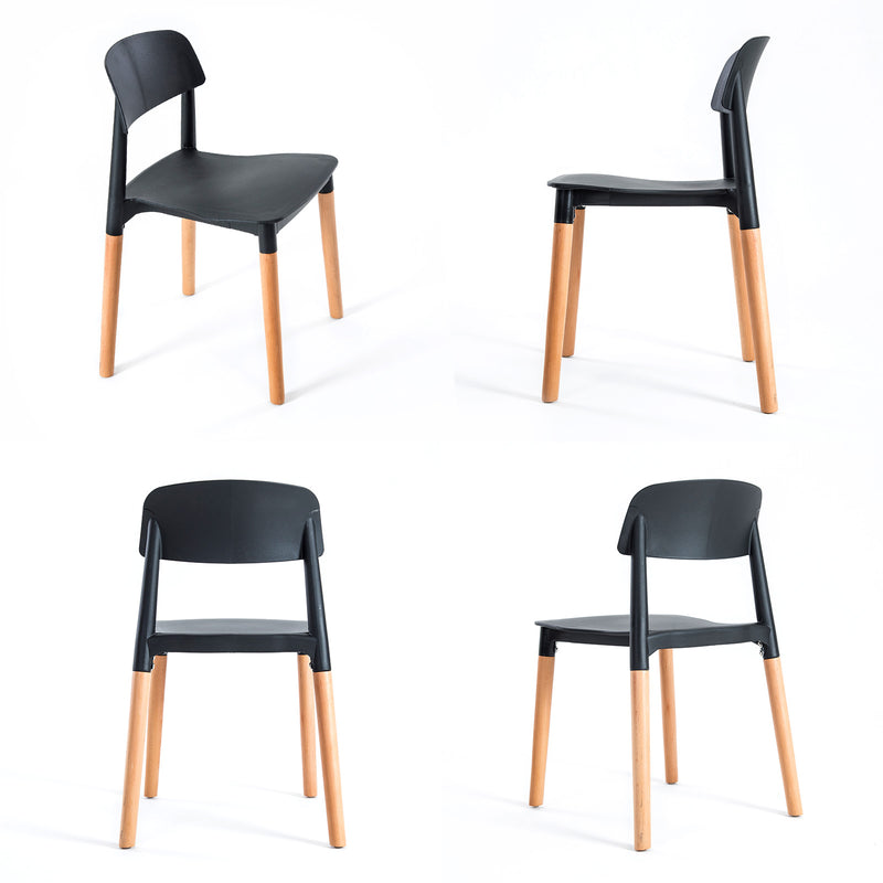 Belloch Stackable Dining Chairs (2 Pcs) - Black