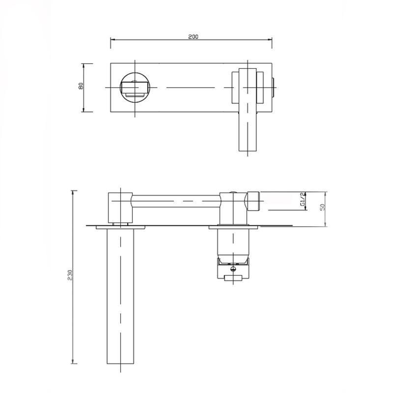 Ottimo Square Chrome Bathtub Basin Faucet Spout