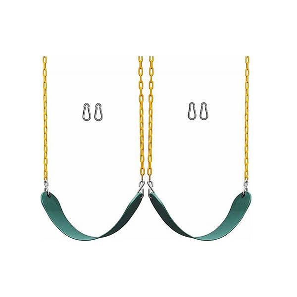 2 Pack Swings Seats 66 Inch Chain Plastic Coated Playground Swing