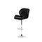 2 Pcs Bar Stools Gas Lift Swivel Chairs Leather Chrome Black