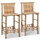 2 Pieces Bamboo Bar Stools Bamboo