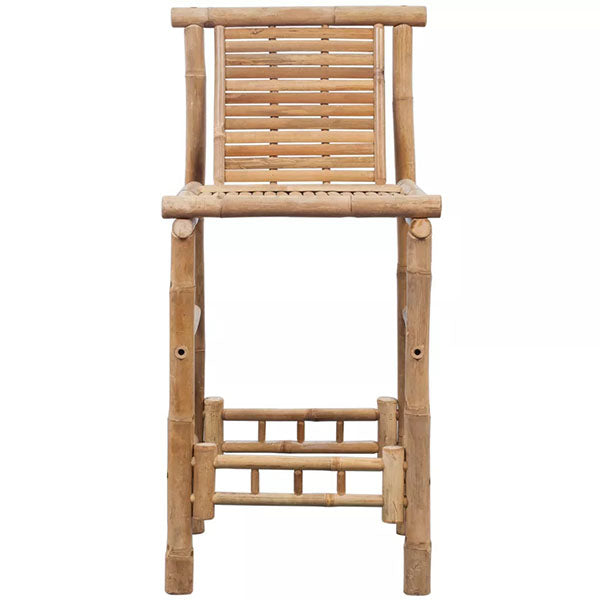 2 Pieces Bamboo Bar Stools Bamboo