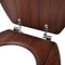 2 Pieces Brown MDF Toilet Seats with Hard Close Lids