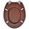 2 Pieces Brown MDF Toilet Seats with Hard Close Lids