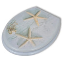 2 Pieces MDF Toilet Seats with Hard Close Lids Sea Star