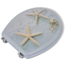 2 Pieces MDF Toilet Seats with Hard Close Lids Sea Star