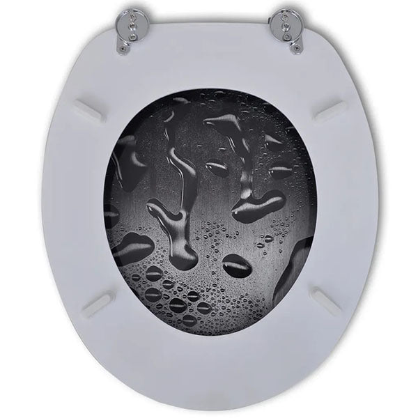 2 Pieces MDF Toilet Seats with Hard Close Lids Water