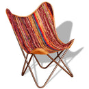 2 Pieces Multicolour Chindi Fabric Butterfly Chairs