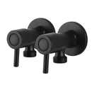 Round Washing Machine Stop Tap Shut Off Valve Wall Mounted Black Brass