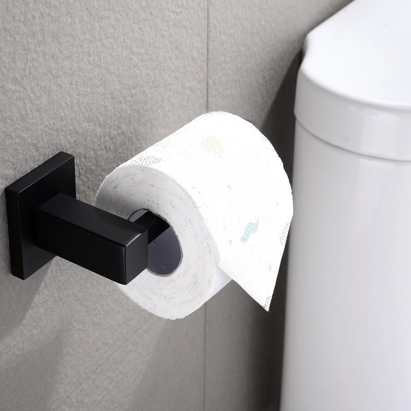 Gama Nero Square Matte Black Toilet Paper Hook