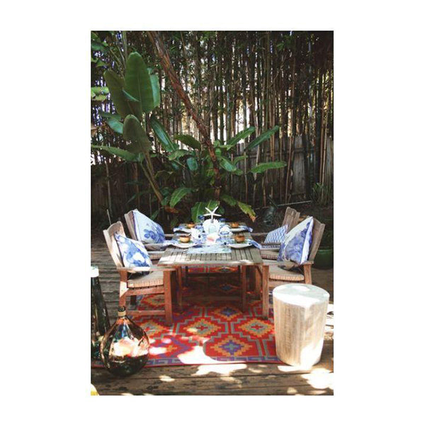 Lhasa Orange And Violet Recycled Plastic Outdoor Rug And Mat