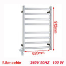 Gama Square Chrome Electric Heated Towel Rack 8 Bars