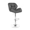 2Pcs Bar Stools Willa Kitchen Gas Lift Swivel Chair Leather Grey