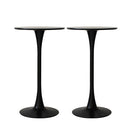 2X Bar Table Pub Tables Kitchen Marble Tulip Outdoor Round Metal