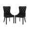 2X Velvet Dining Chairs Upholstered Tufted Kitchen Solid Wood Legs