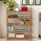 2X 4 Tier Bamboo Shoe Rack Shoes Organizer Storage Shelves Stand Shelf