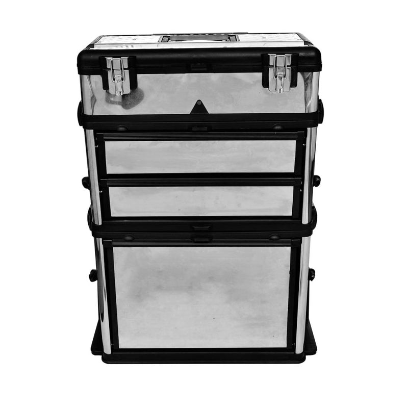 3-Part Rolling Tool Box with 2 Wheels