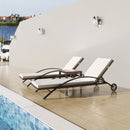 3-Piece Poly Rattan Sun Lounger