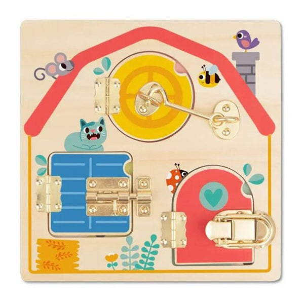 Tooky Toy Co Latches Activity Board Farm 22X22X9Cm