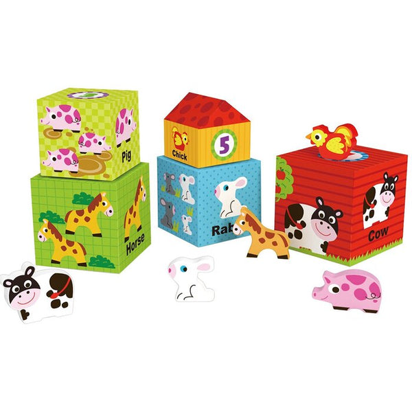 Tooky Toy Co Nesting Box Farm 13X13X13Cm