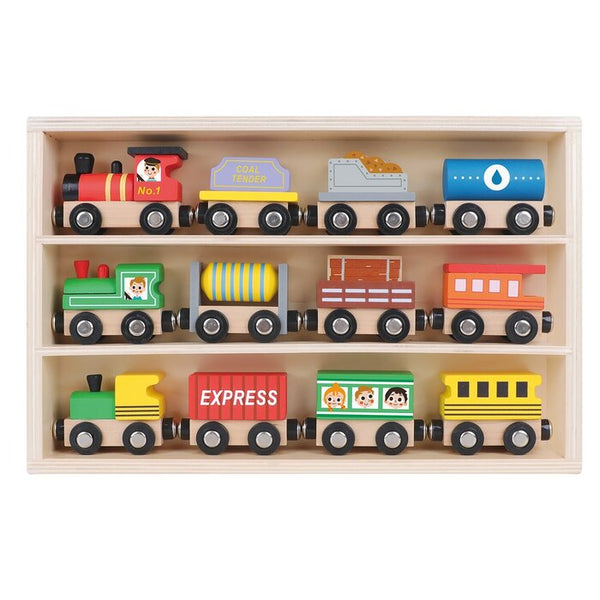 Tooky Toy Co Wooden Train Set 30X22X4Cm