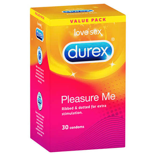 30 Pack Durex Pleasure Me Ribbed And Studded Condoms
