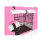 24 Inch Foldable Wire Dog Cage With Tray And Cushion Mat