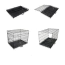 24 Inch Foldable Wire Dog Cage With Tray And Cushion Mat