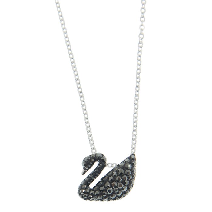 Swarovski Iconic Swan Pendant Swan 5347330 Small Black Rhodium Plated Black