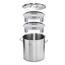 33L Stainless Steel Stock Pot With One Steamer Rack Insert Tray