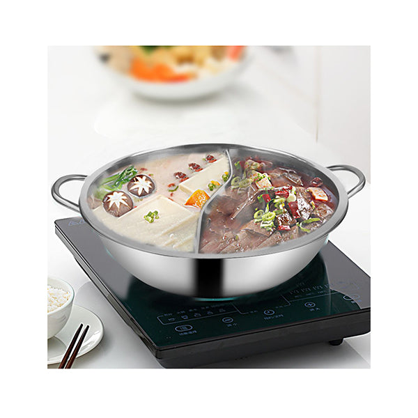 34Cm Stainless Steel Twin Mandarin Duck Hot Pot Without Lid