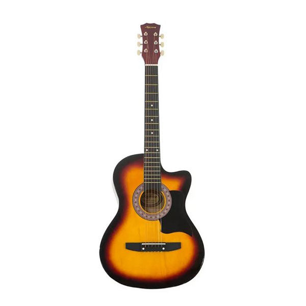 38in Sun Burst Pro Cutaway Acoustic Guitar with Bag Strings