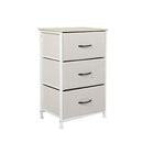 Storage Cabinet Tower Chest Of Drawers Dresser Tallboy 3 Drawer Beige