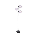 3 Light Black Metal Floor Lamp