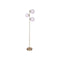 3 Light Gold Metal Floor Lamp With Glass Shades