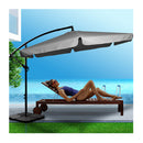 3M Patio Outdoor Umbrella Cantilever With Base Stand